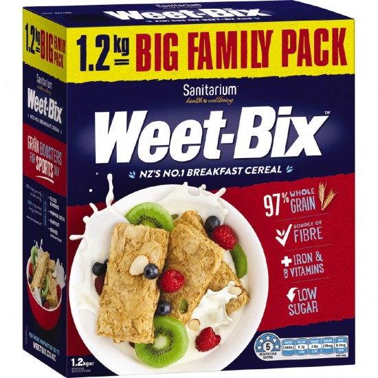 【包邮】【超市最新日期】Sanitarium Weet-bix 营养早餐 即食免煮燕麦片饼 1.2kg 2盒装